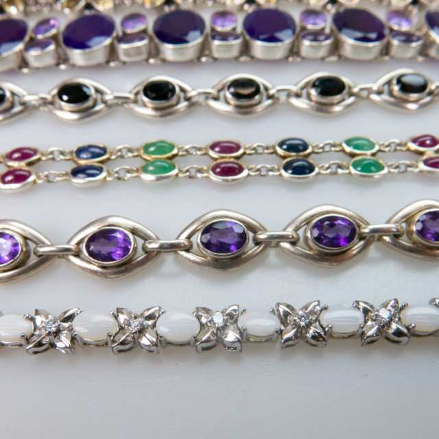 8 Various Silver Bracelets