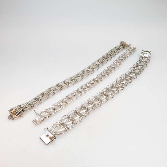Quantity Of Various Silver Charm Bracelets 
