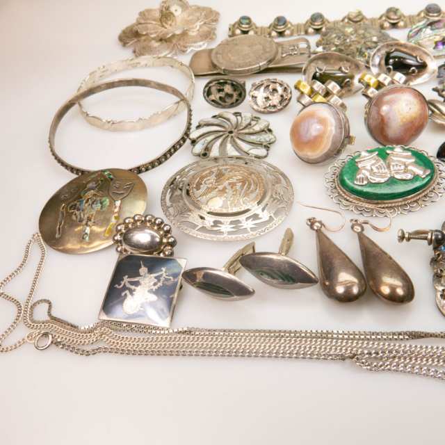 Quantity Of Mexican Silver Jewellery, Etc.