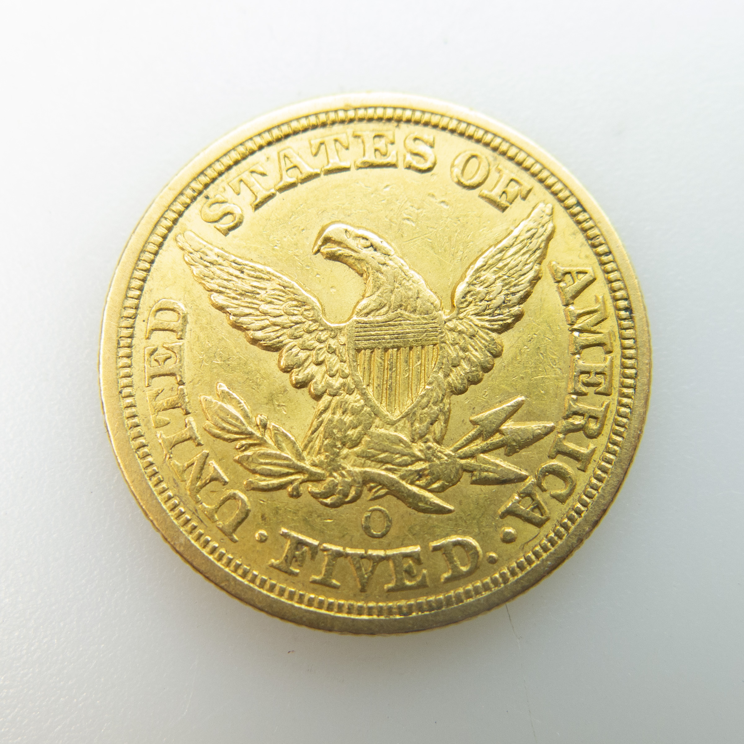 American 1854'O' $5 Gold Half Eagle