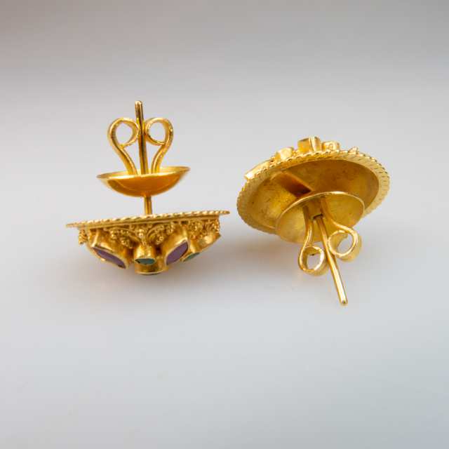 Pair Of 22k Yellow Gold Filigree Earrings