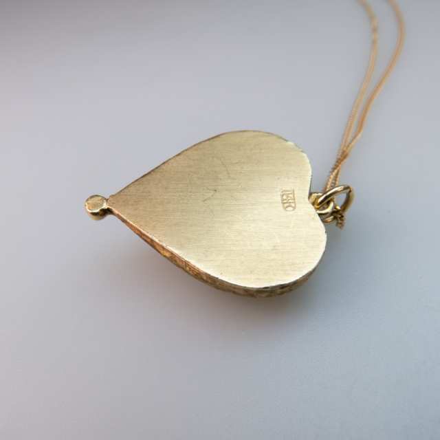 14k Yellow Gold Heart-Shaped Pendant