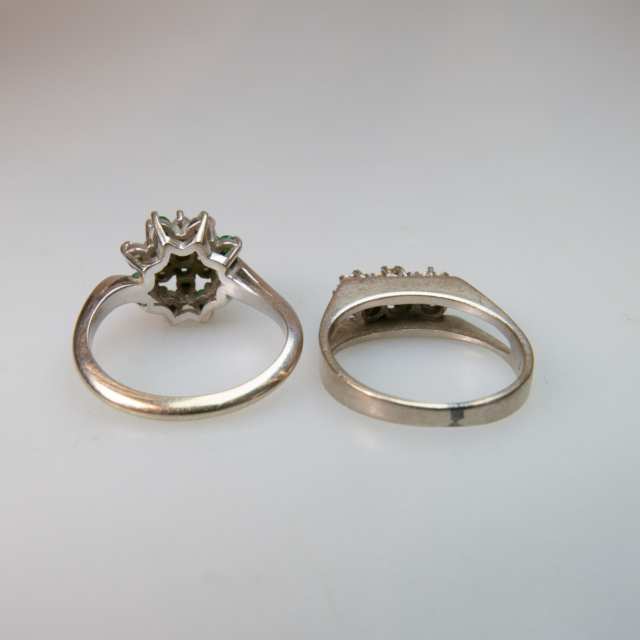 18k White Gold Ring And A 14k White Gold Ring