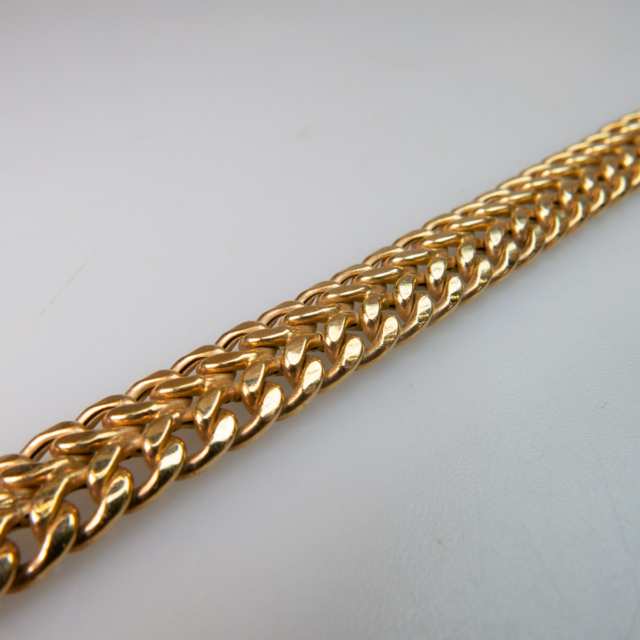 Italian 18k Yellow Gold Double Curb Link Bracelet