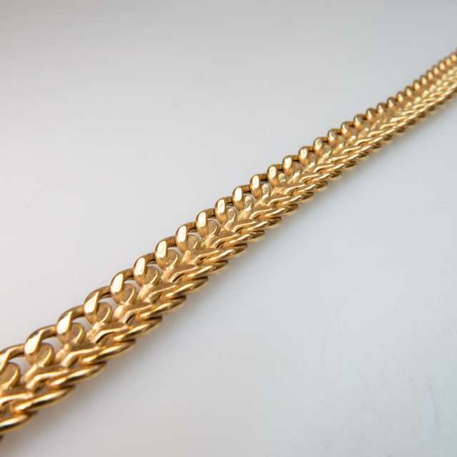 Italian 18k Yellow Gold Double Curb Link Bracelet