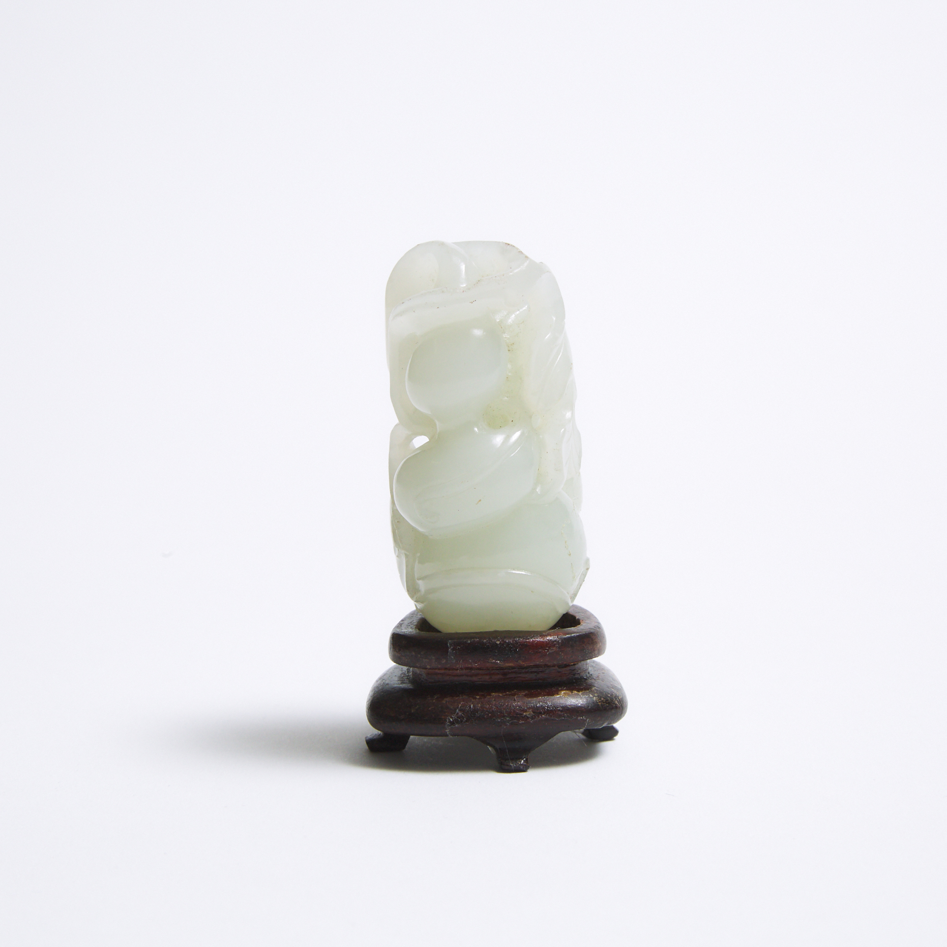 A White Jade Carving of Double Gourds, Qing Dynasty