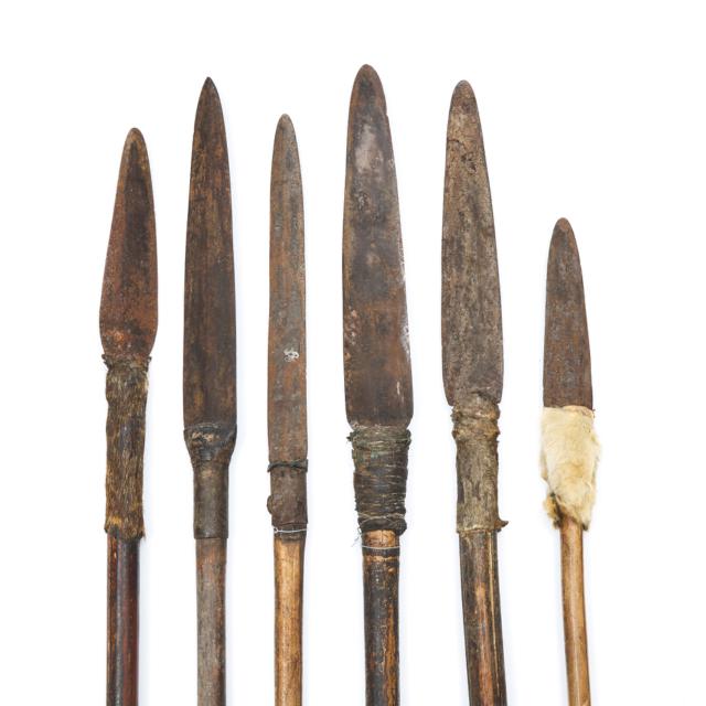Group of Six Indonesian Spears, possibly West Timor, late 19th/ early 20th century