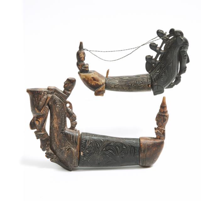 Two Batak Toba Medicine Containers, North Sumatra, Indonesia, early to mid 20th century