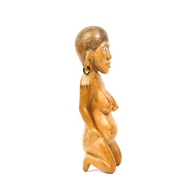 Solomon Islands Kneeling Maternity Figure, late 20th century