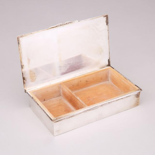 American Silver Cigarette Box, Cartier, New York, N.Y., 20th century