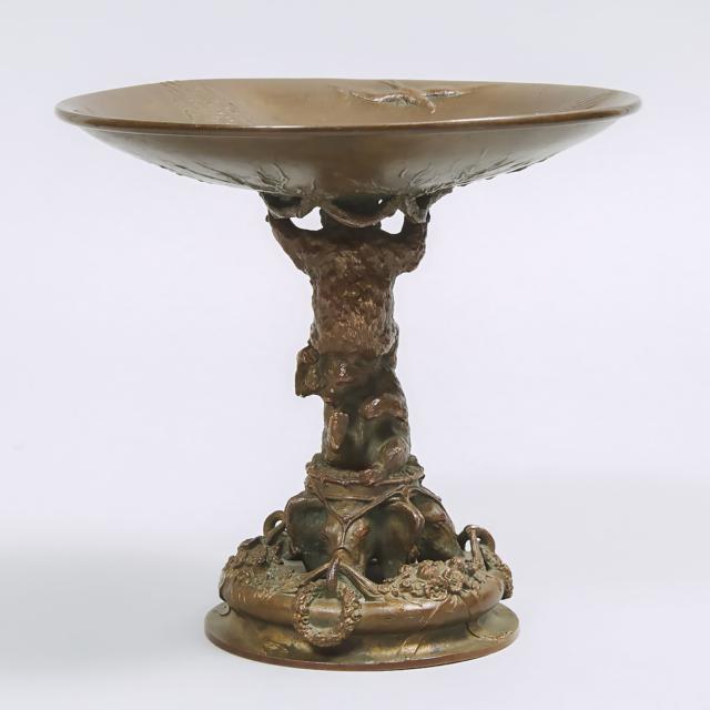 French Animalier Bronze Tazza, Christophe Fratin (1801-1864) 