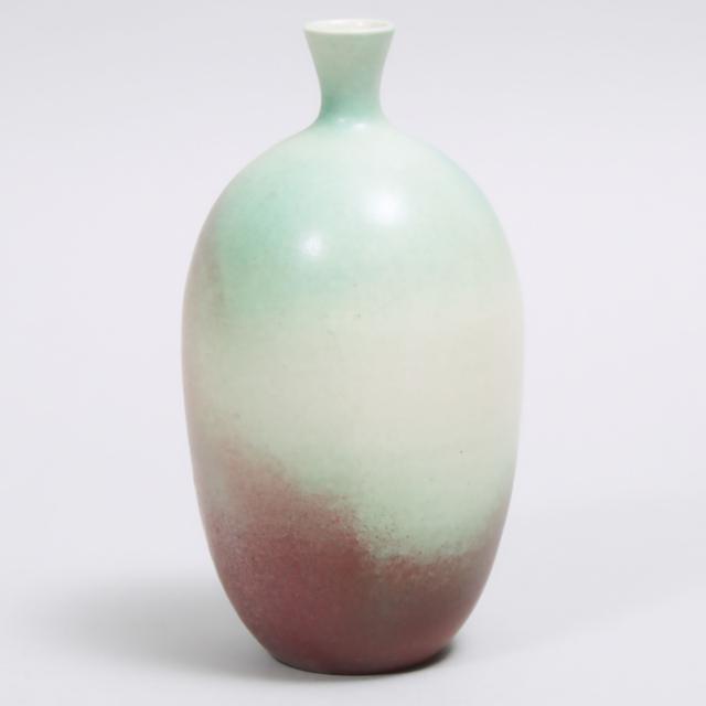 Kjeld & Erica Deichmann (Canadian, 1900–1963 and 1913–2007), Red and Green Jun Glazed Vase, mid-20th century