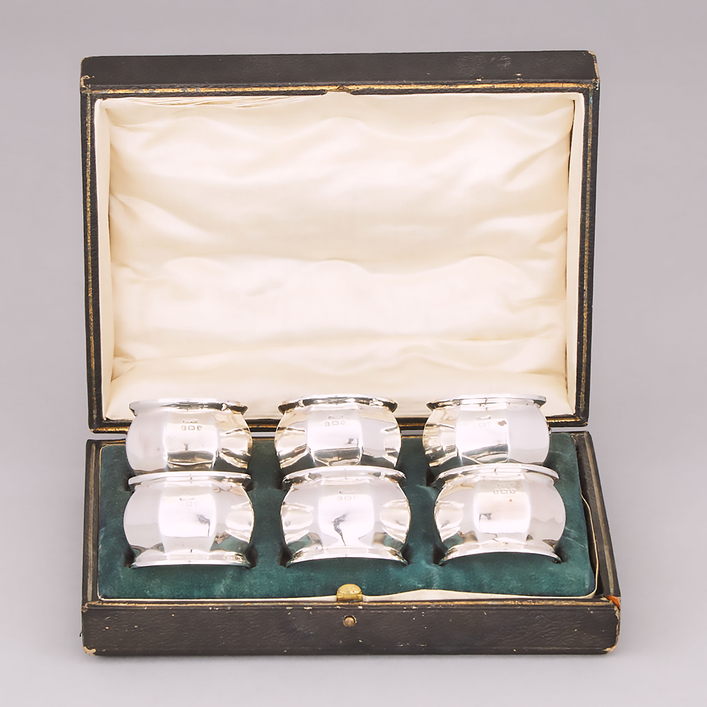 Set of Six English Silver Napkin Rings, Gorham Mfg. Co., Birmingham, 1920