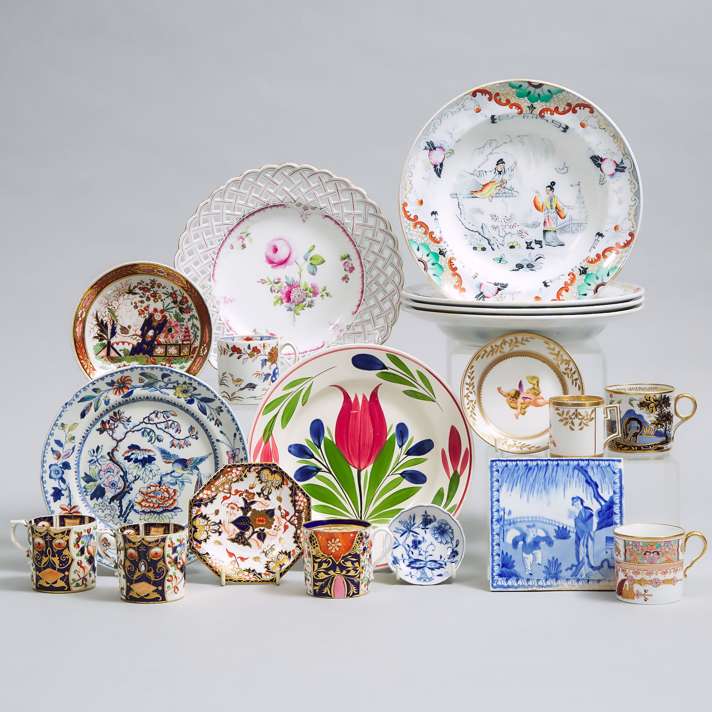 Group of English and Continental Ceramics, late 18th/19th century