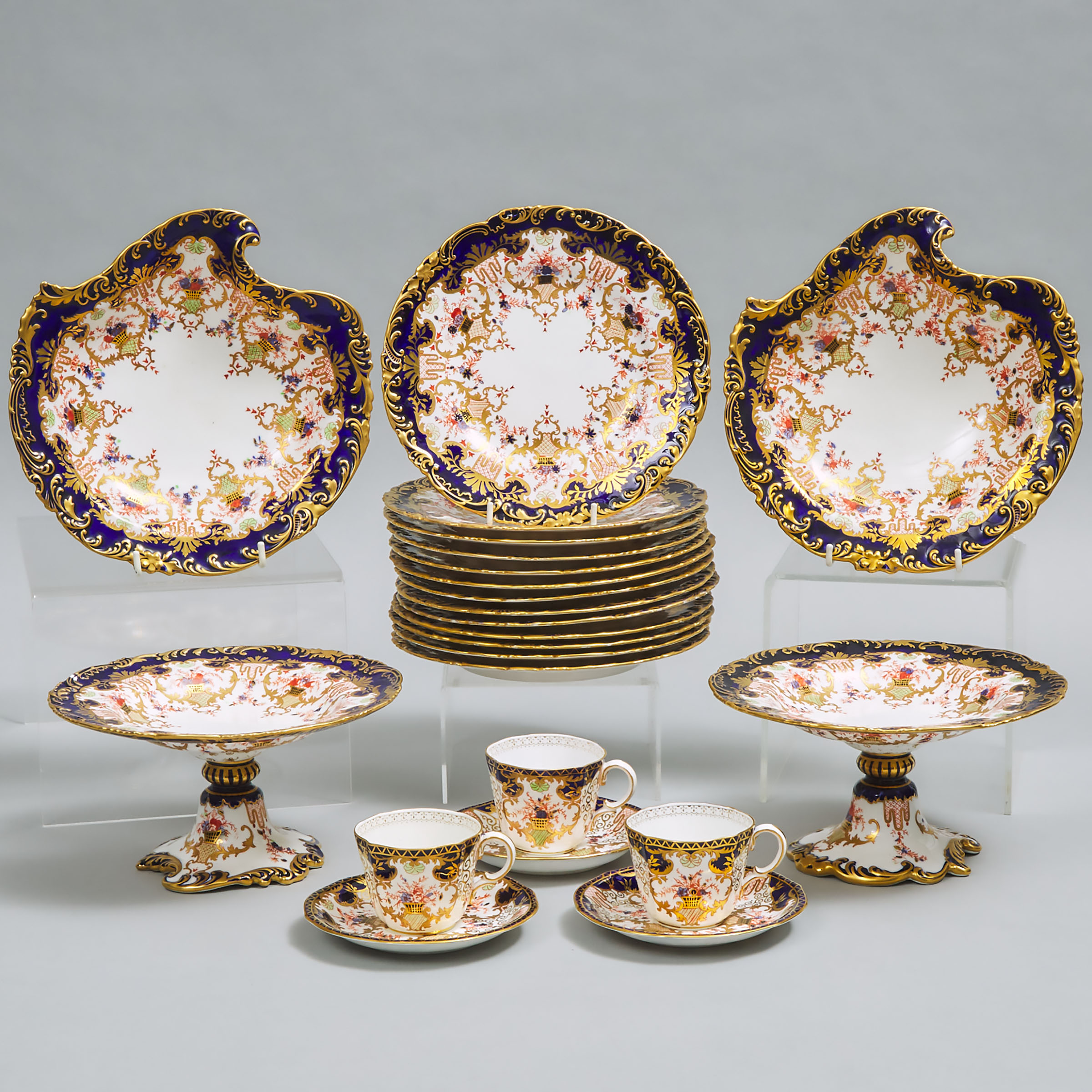 Royal Crown Derby 'Imari' (3707 and 3788) Pattern Dessert Service, 20th century