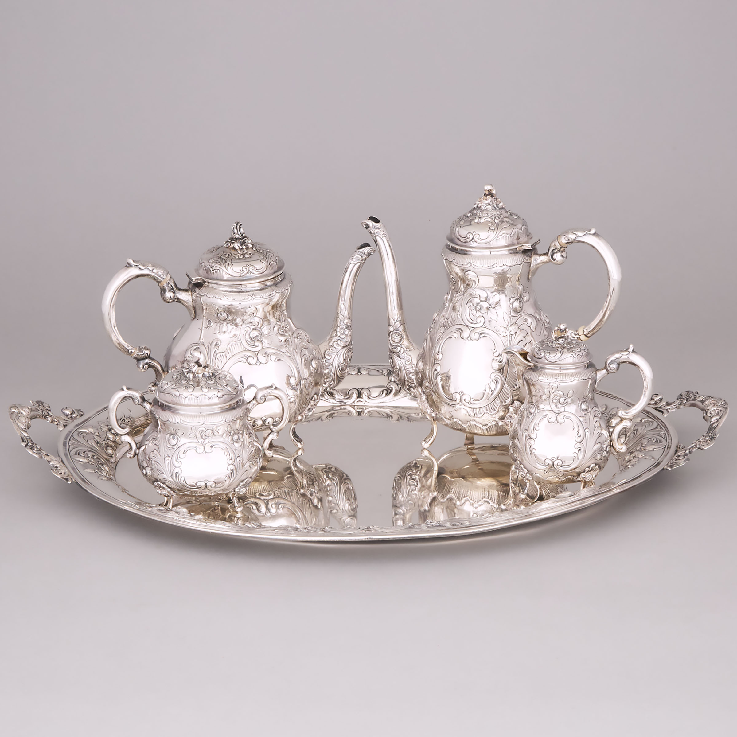 Continental Silver Tea and Coffee Service, probably German, early 20th century
