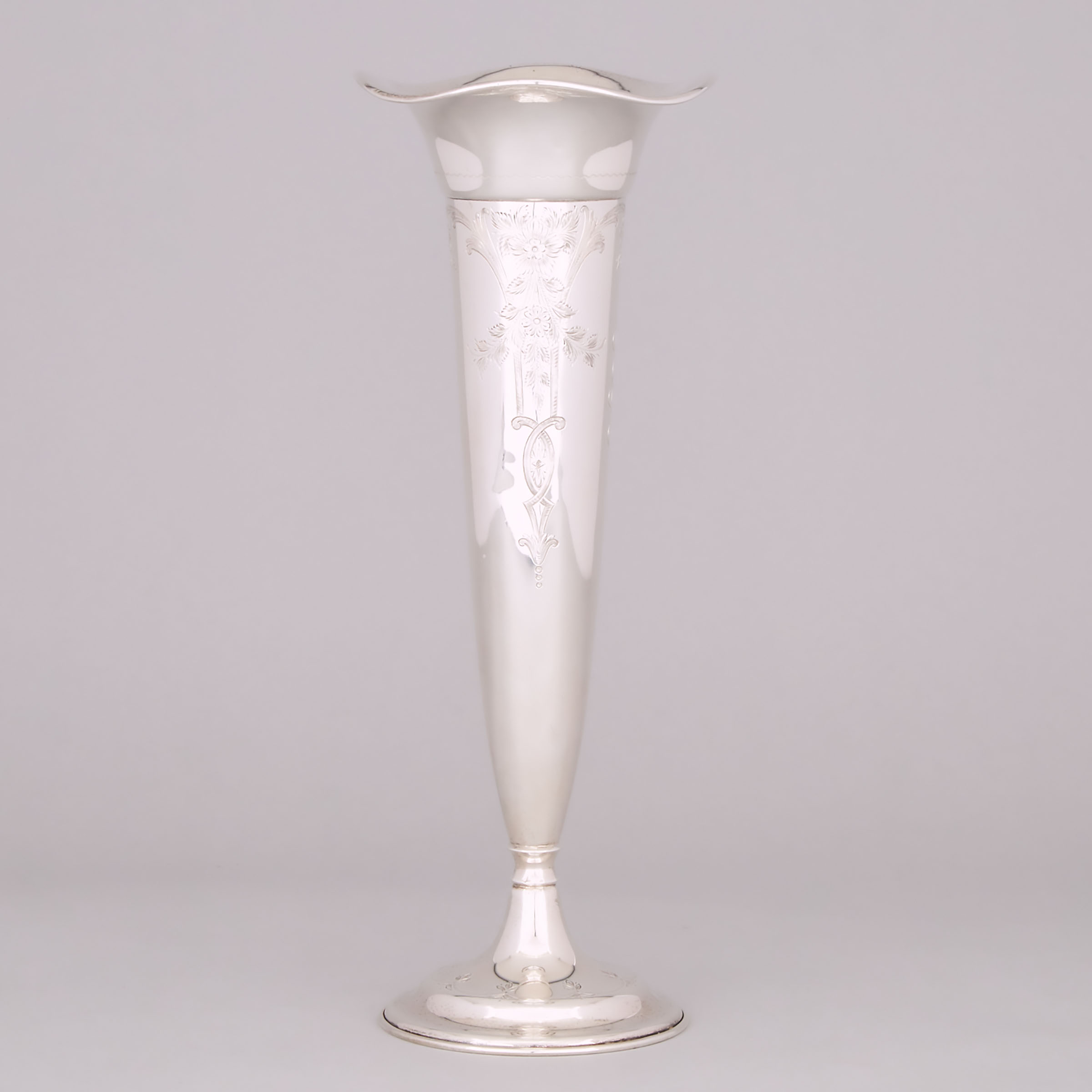 American Silver Trumpet Vase, Gorham Mfg. Co., Providence, R.I., 1928