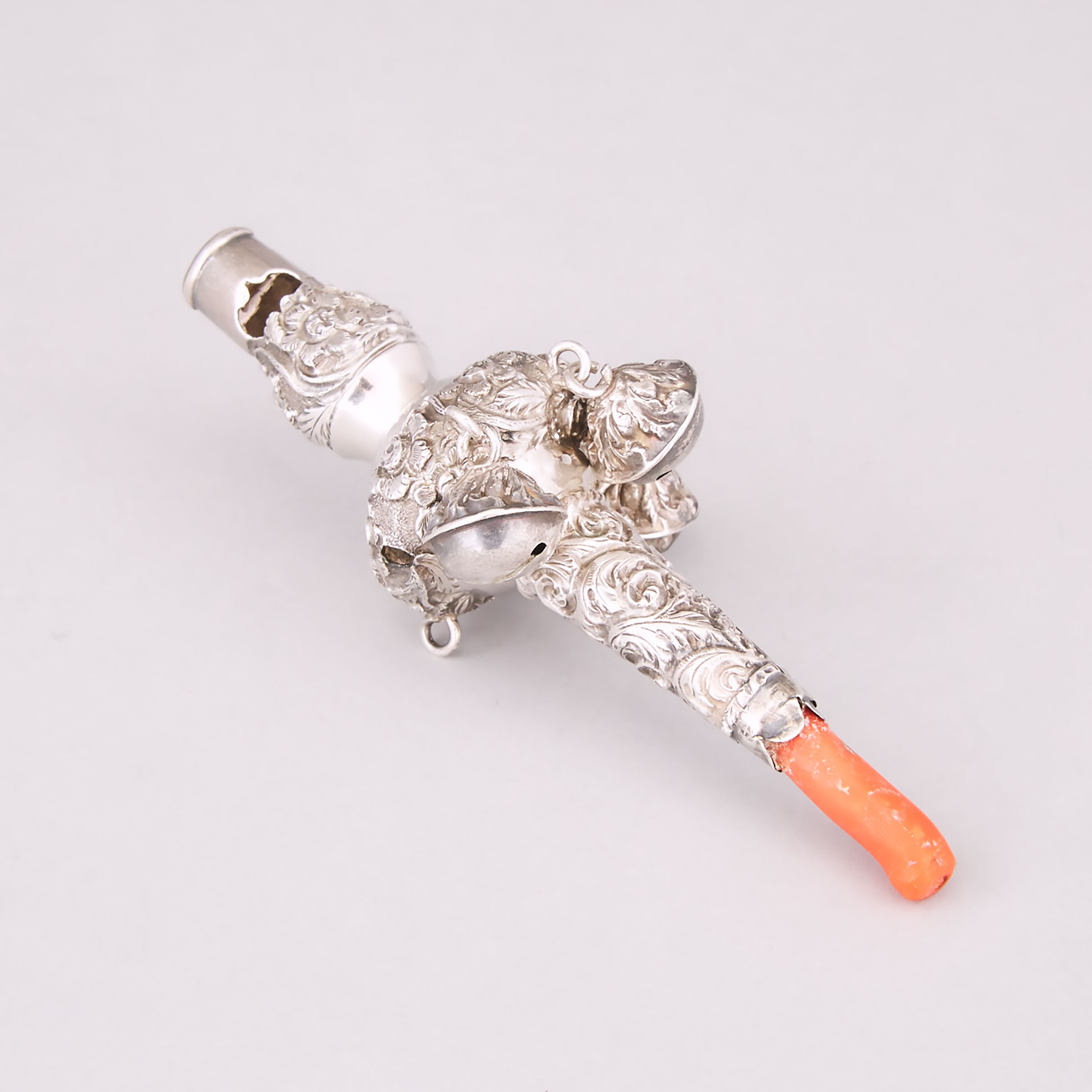 William IV Silver Child's Rattle and Whistle, Francis Clark, Birmingham, 1836