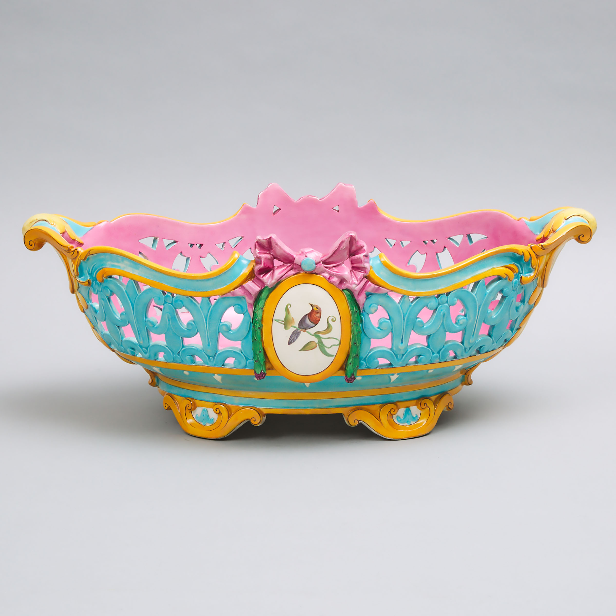Wedgwood Reticulated Majolica Oval Centrepiece, 1872