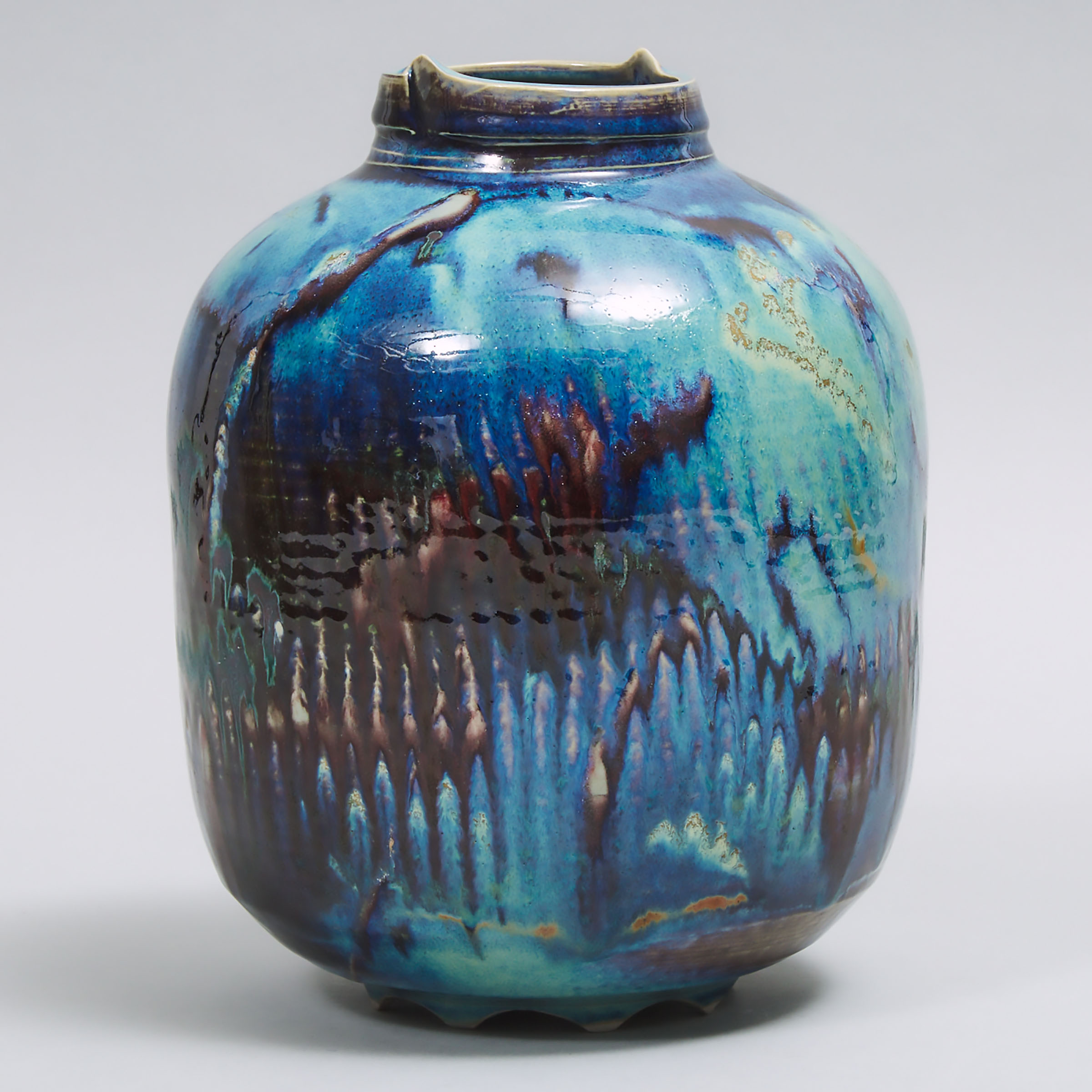 Kayo O'Young (Canadian, b.1950), Blue Glazed Vase, c.1989