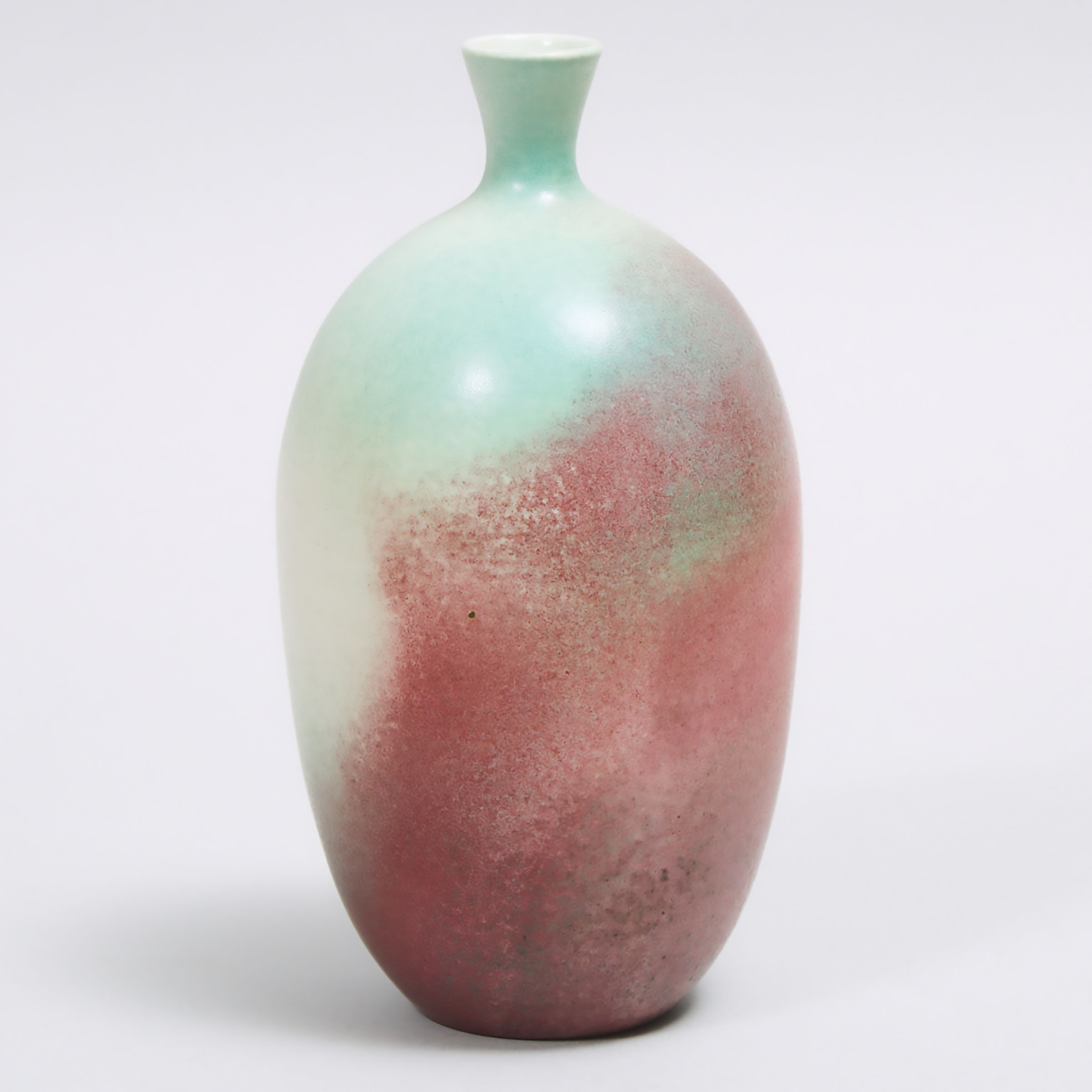 Kjeld & Erica Deichmann (Canadian, 1900–1963 and 1913–2007), Red and Green Jun Glazed Vase, mid-20th century