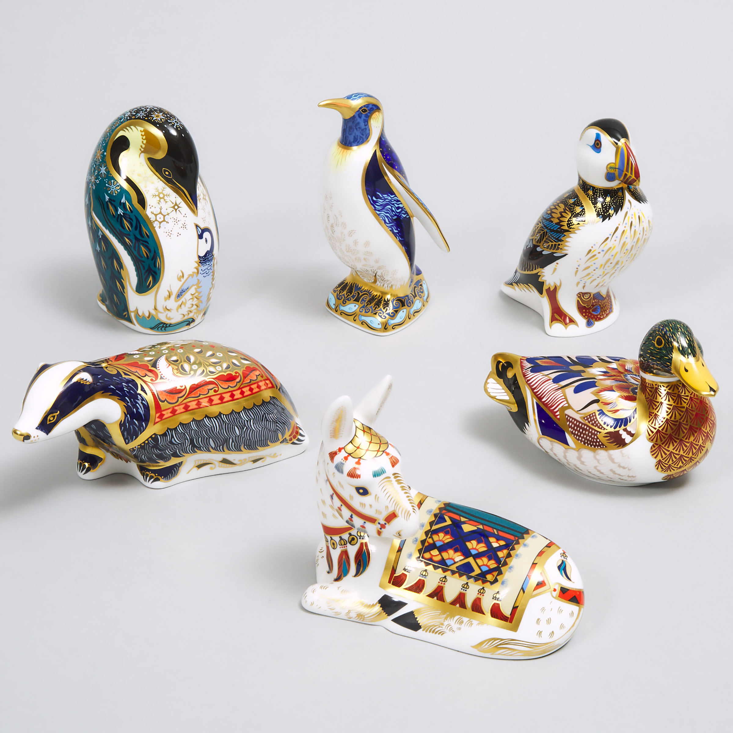 Six Royal Crown Derby Animal and Bird Figures, 20th century