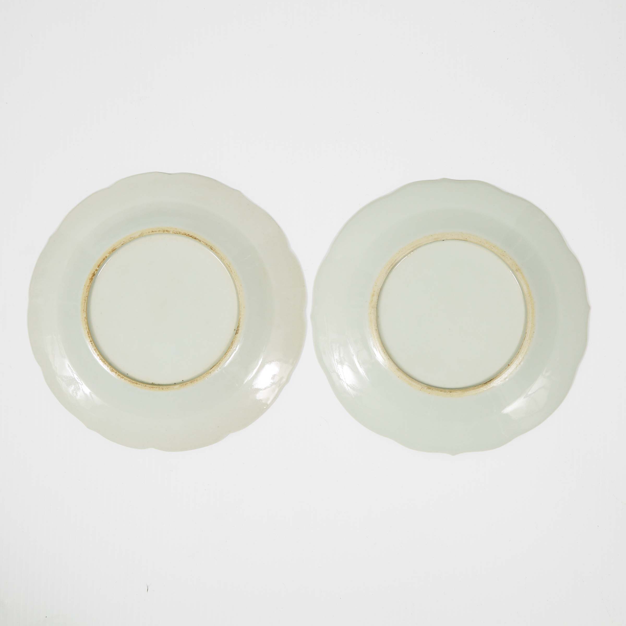 A Pair of Famille Rose Barbed-Rim Plates, 18th Century
