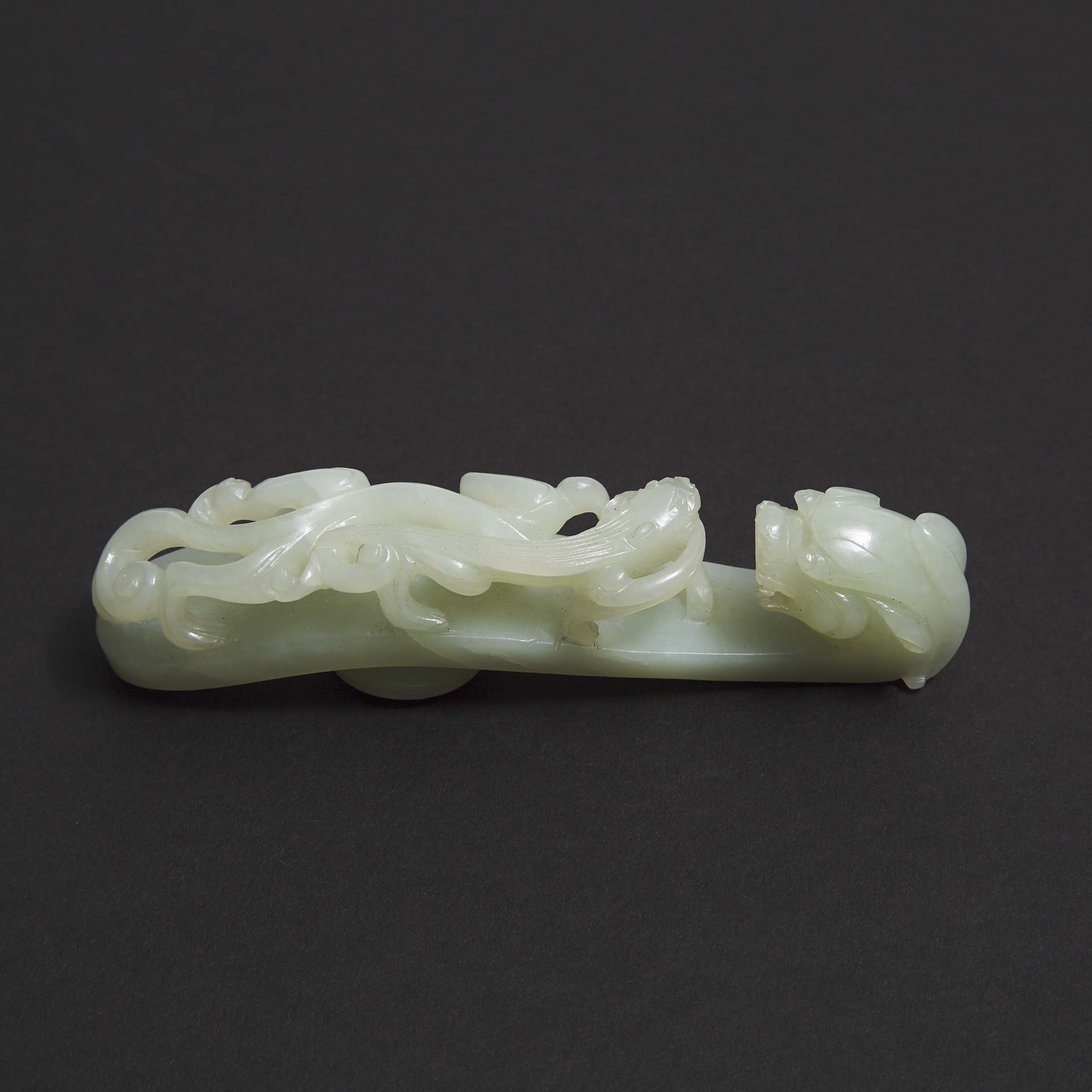 A White Jade Belt Hook, Qing Dynasty