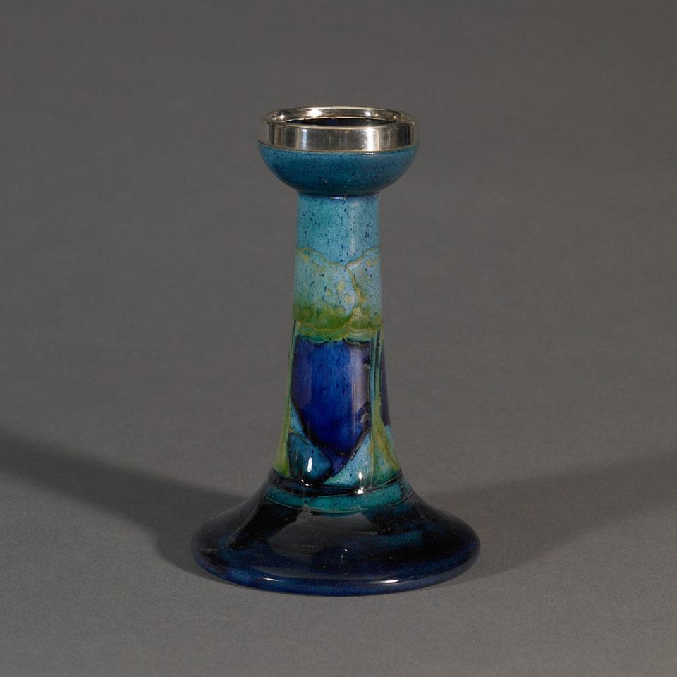 Moorcroft Moonlit Blue Candlestick, c.1925