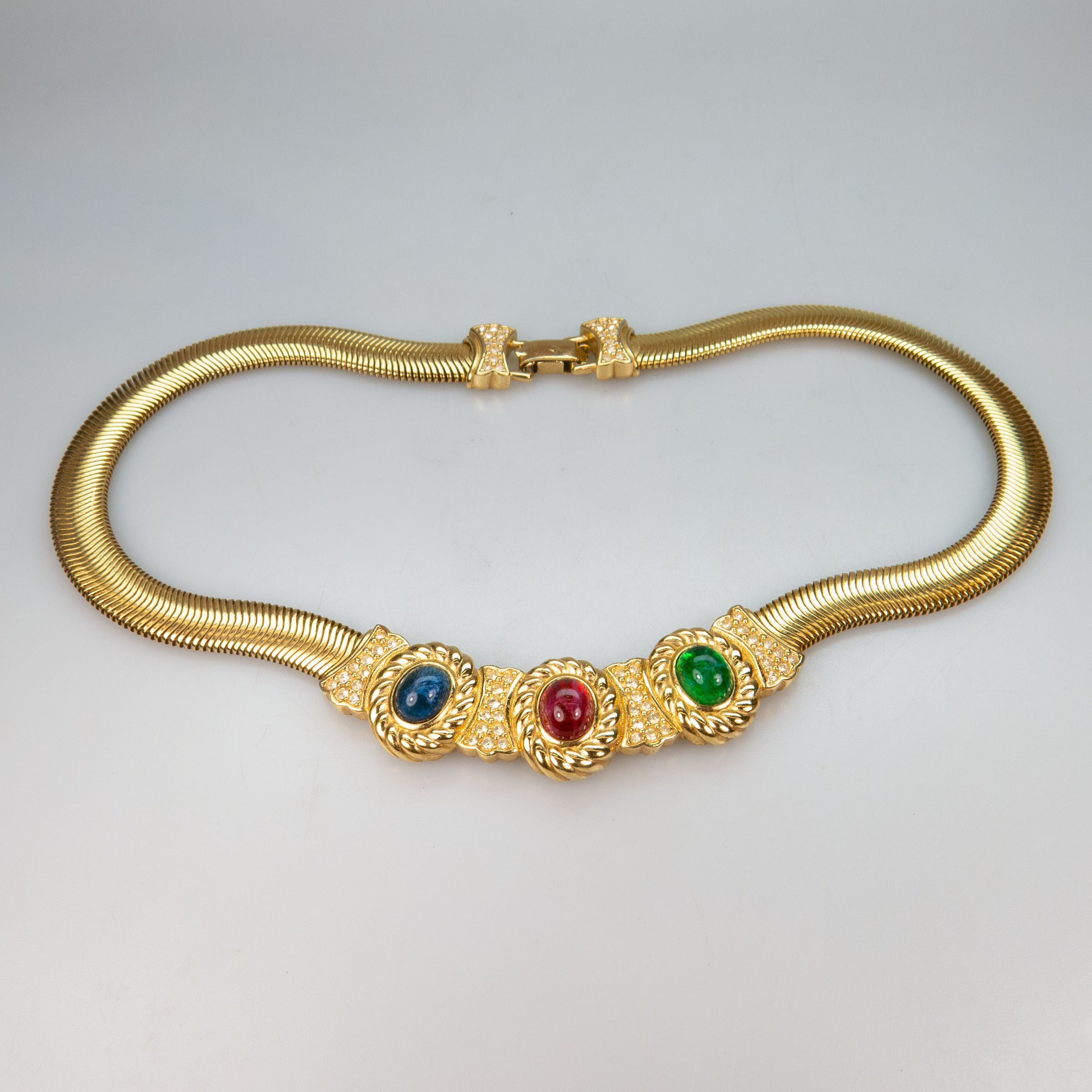 Christian Dior Gold-Tone Metal Tubogas Necklace