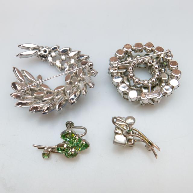Pair Of Sherman Earrings And 2 Sherman Brooches