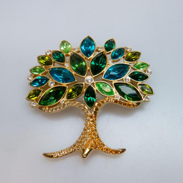 Swarovski 'Tree Of Life' Gold-Tone Metal Brooch