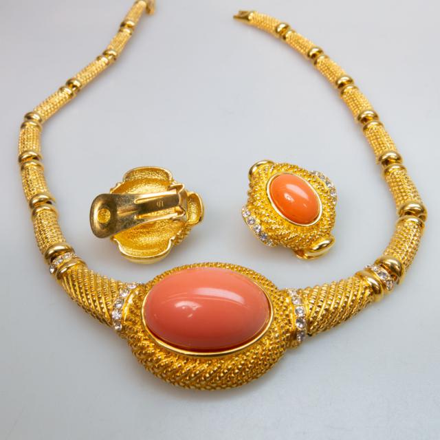 3 Gold-Tone Metal Necklace And Clip-Back Earring Sets