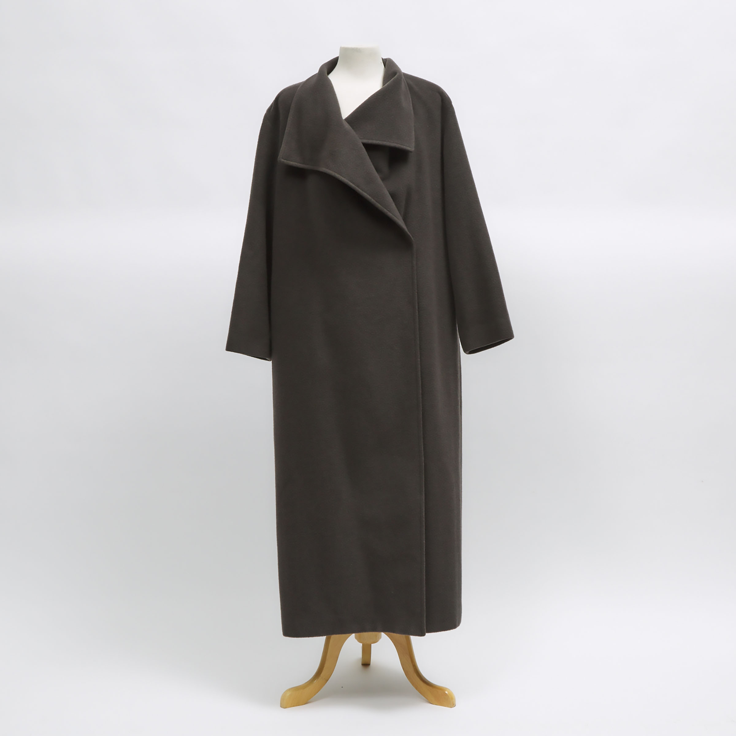 Hermes French Long Gray Cashmere Coat