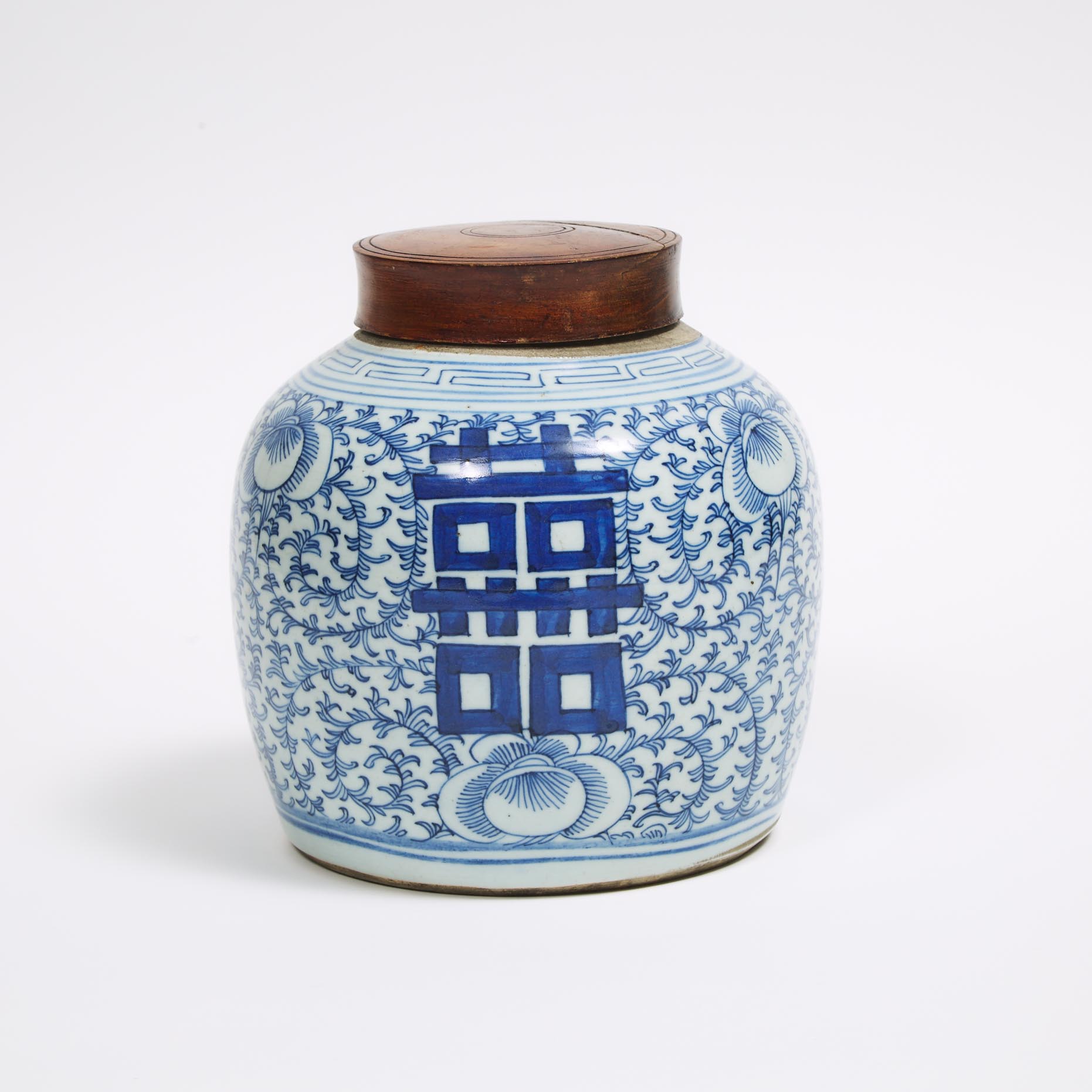 A Blue and White 'Double Happiness' Ginger Jar, 19th Century