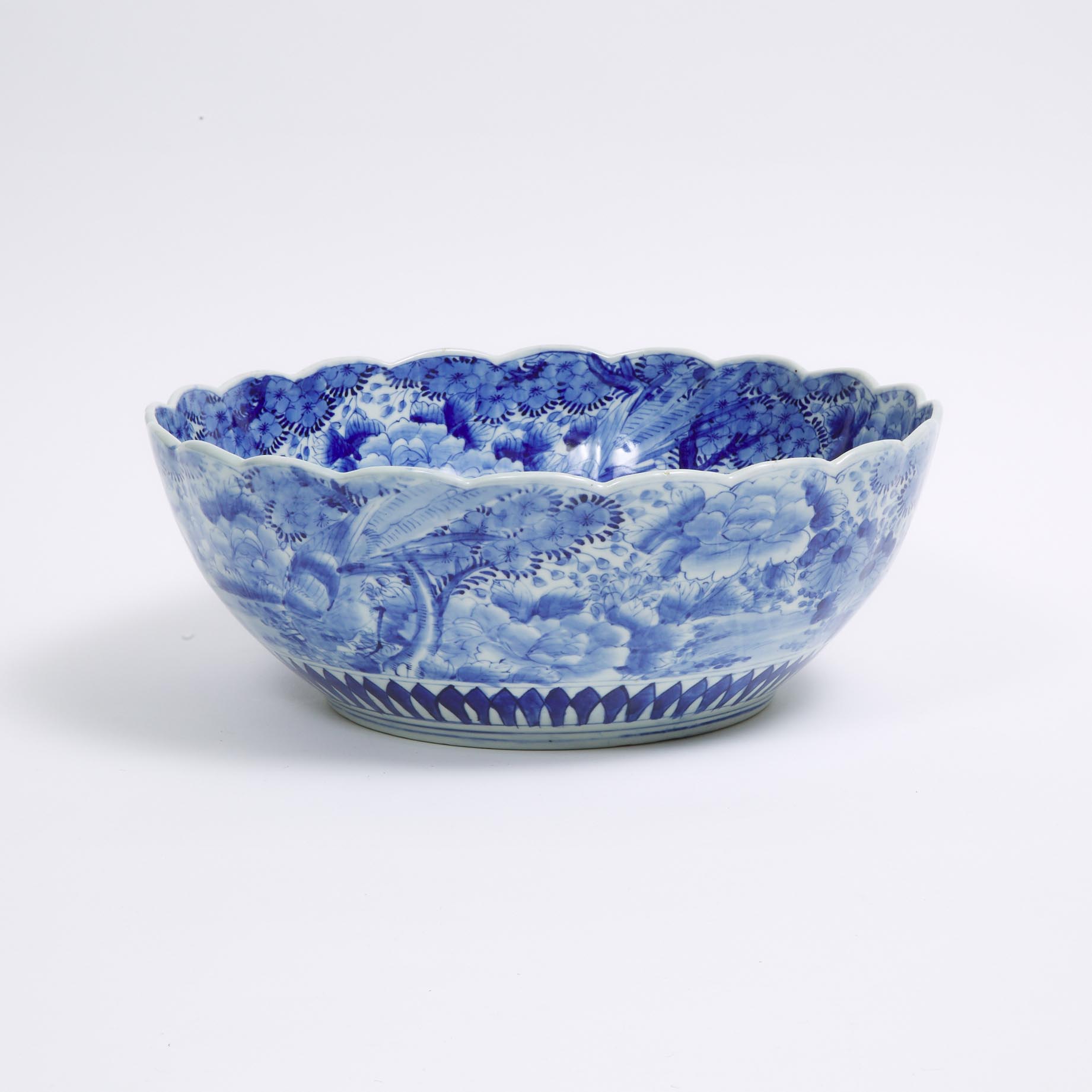 A Large Japanese Arita Blue and White Bowl, Edo Period
