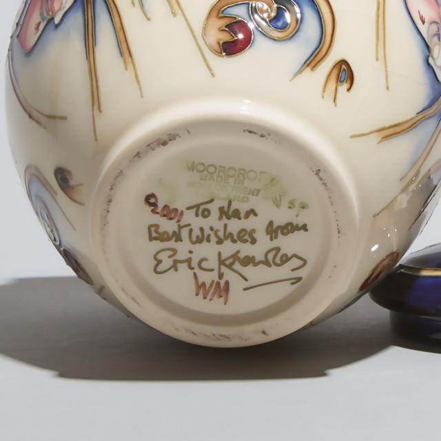 Moorcroft Wild Cyclamen Covered Jar, Emma Bossons, c.2001
