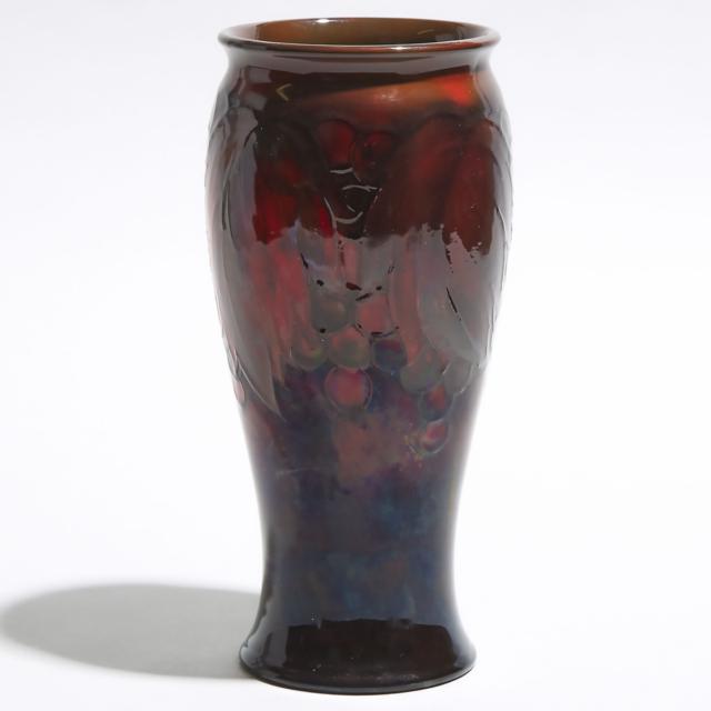 Moorcroft Flambé Grape and Leaf Vase, 1930s