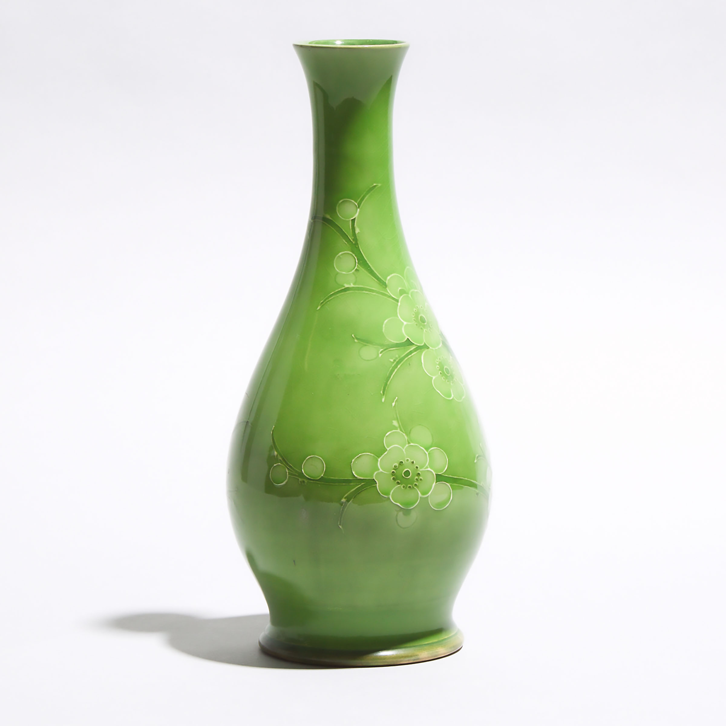 Macintyre Moorcroft Green Prunus Vase, dated 1912
