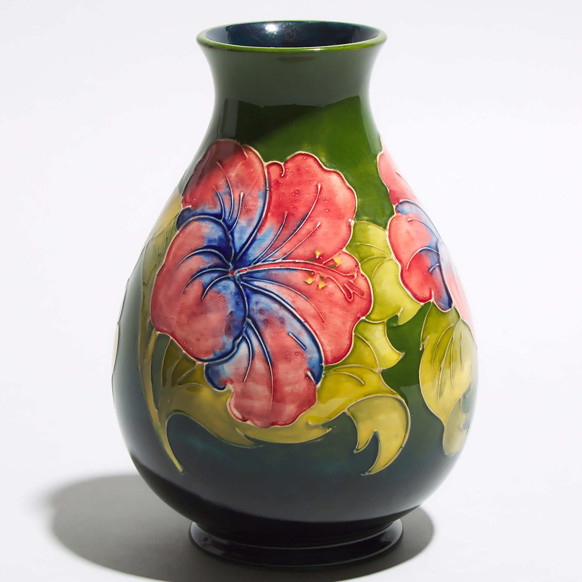 Moorcroft Hibiscus Vase, 1970s