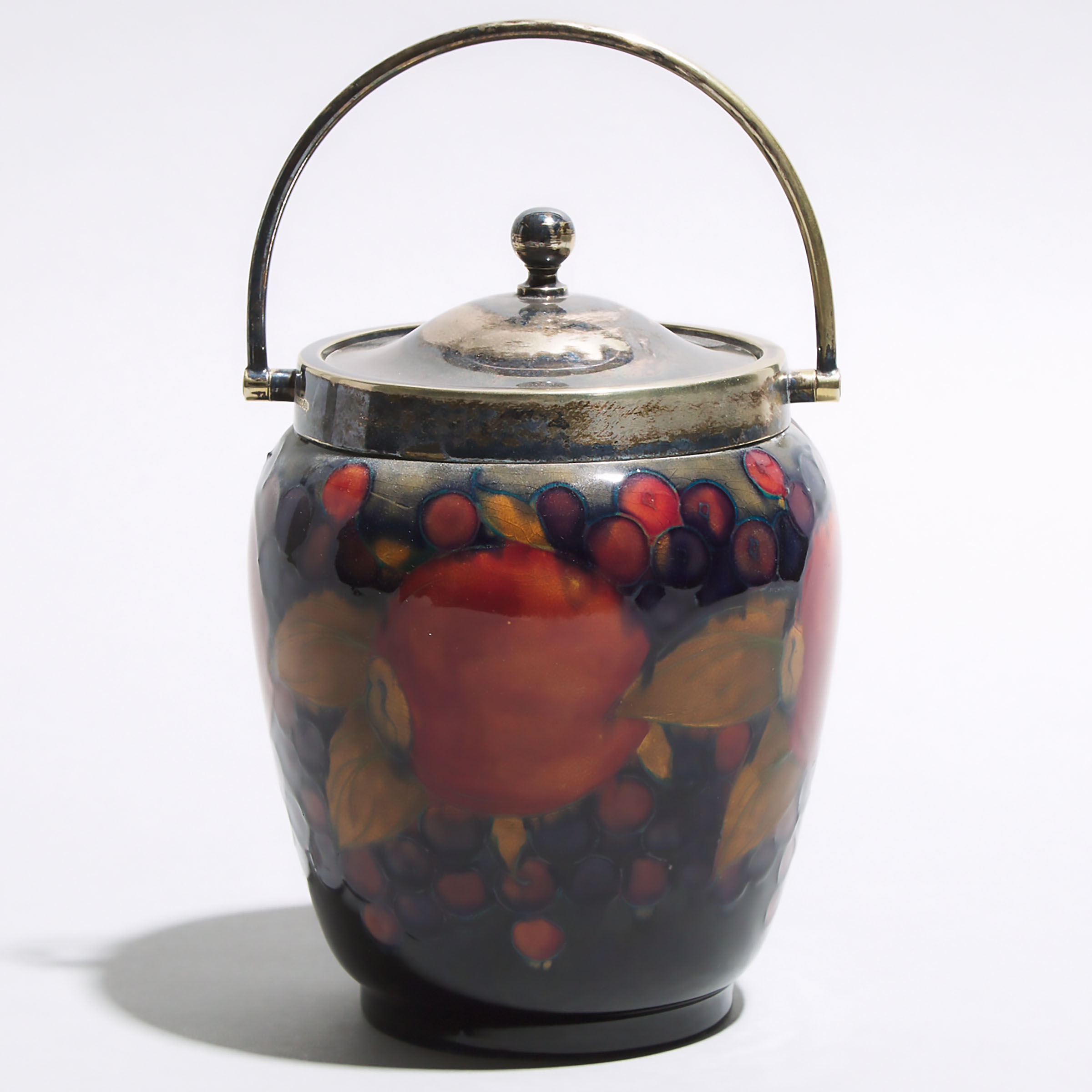 Moorcroft Pomegranate Biscuit Barrel, c.1920-25
