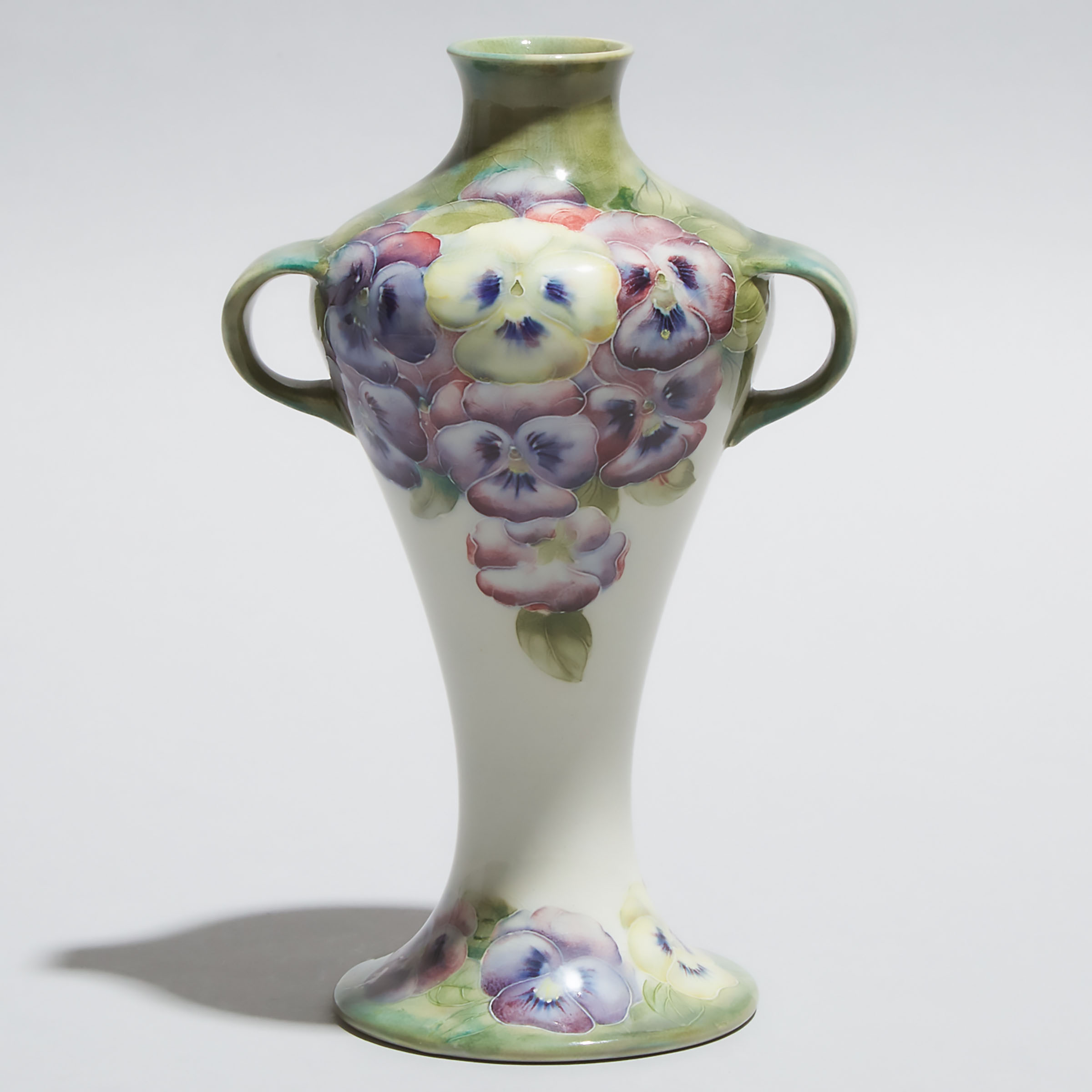 Macintyre Moorcroft Two-Handled Pansy Vase, T. F. Lumb & Co., Bradford, c.1910