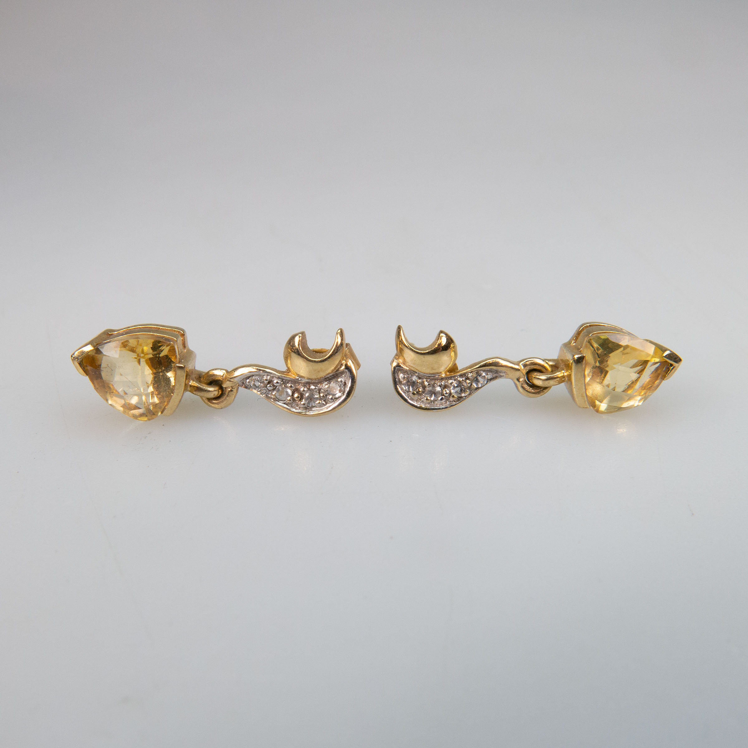 Pair Of English 9k Yellow Gold Earrings