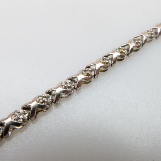 10k White Gold Line Bracelet