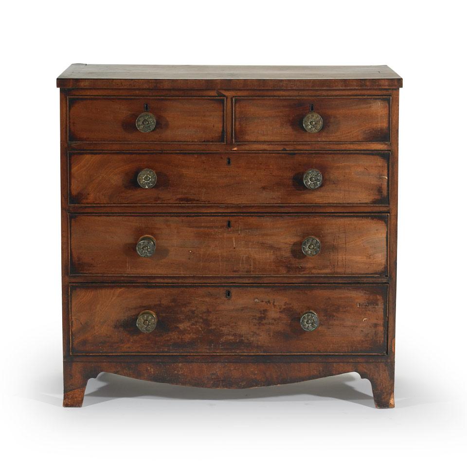 George III Crossbanded Mahogany Chest of Drawers 