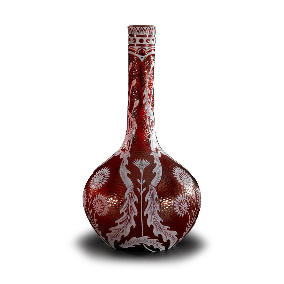 Stevens & Williams Brierley Cameo Glass Vase, B. Woolton, early 20th century