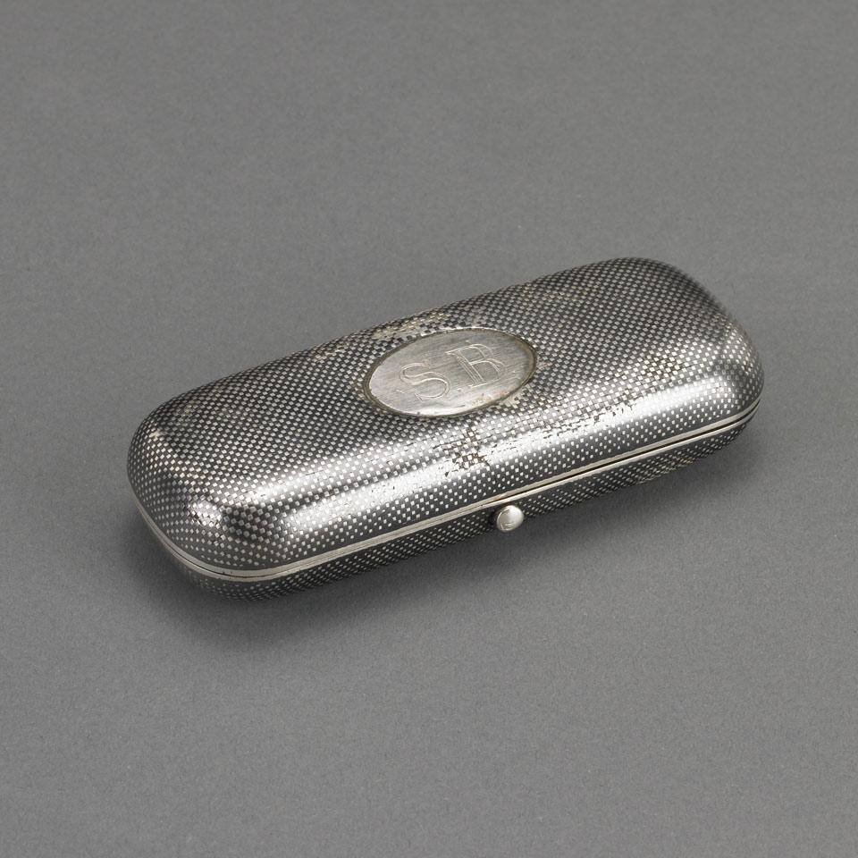 Russian Nielloed Silver Cheroot Case, late 19th century