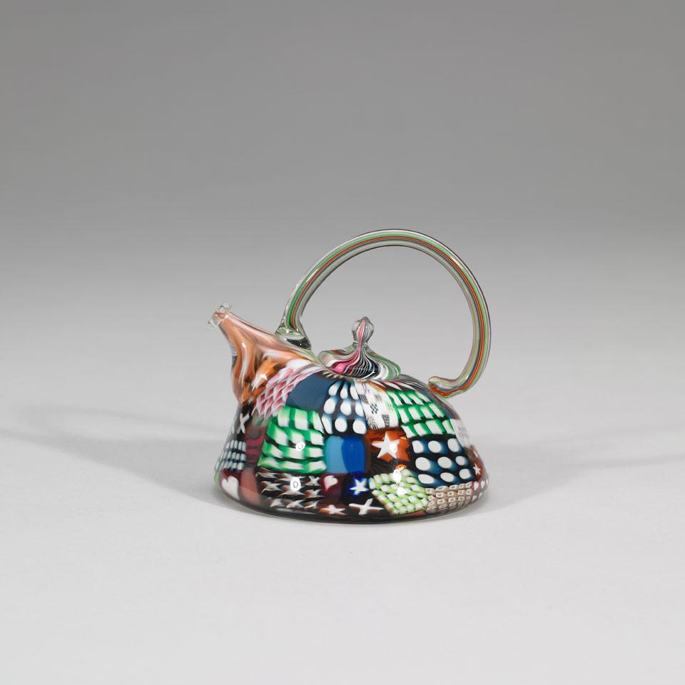 Richard Marquis (American, b.1945), Murrine Glass Teapot Sculpture, 1979