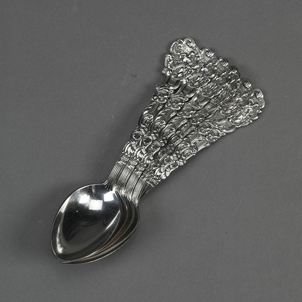 Six American Silver ‘Versailles’ Pattern Table Spoons, Gorham Mfg. Co., Providence, R.I., c.1900