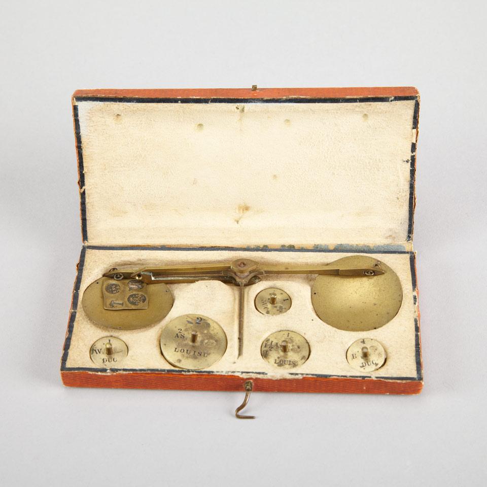 French Brass Coin Scale, 18th century